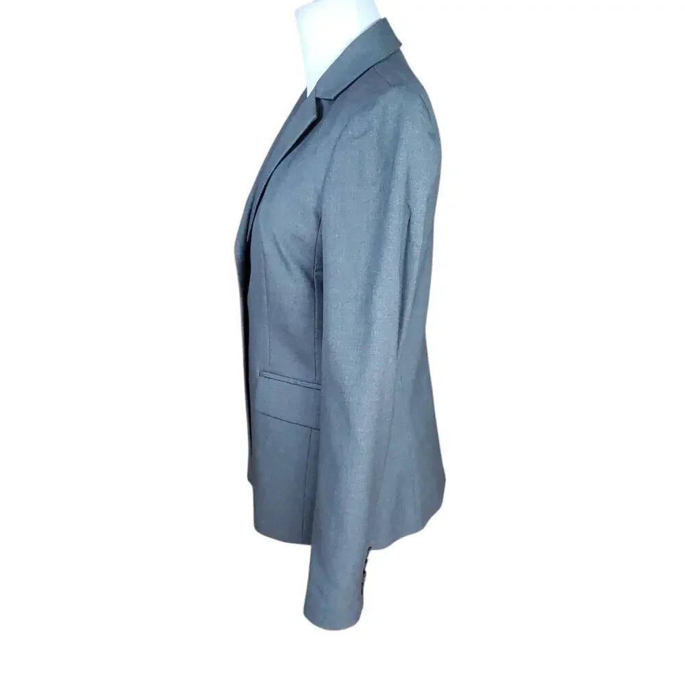J. Crew Gray Preppy Ivy League Blazer Jacket Super 120s 100% Wool 23346 Sz 2